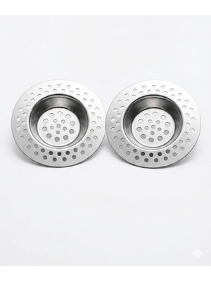 Uravas Store Lavabo Evye Gider Süzgeci – Paslanmaz Çelik, 2 Adet, 8 Cm, Süzgeç Filtre ve Gider Koruyucu