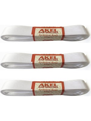 Akel Dar Dokuma Krem Saten Kurdele - 2 Cm. x 10 Metre - 3 Adet