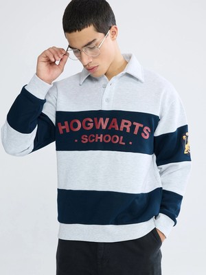 Lc Waikiki Yeni Sezon Polo Yaka Harry Potter Baskılı Erkek Kalın Sweatshirt