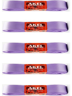 Akel Dar Dokuma Lila Saten Kurdele - 3 Cm. x 10 Metre - 5 Adet