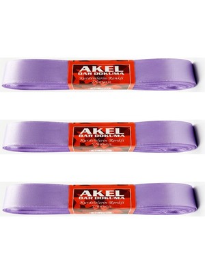 Akel Dar Dokuma Lila Saten Kurdele - 3 Cm. x 10 Metre - 3 Adet