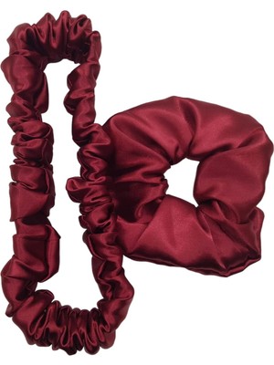 Uravas Store Ipek Saten Saç Bandı ve Saç Tokası (Bordo)