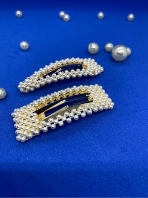 Uravas Store Hb Tasarım 2’li Incili Toka Set-Çıt Çıt Toka