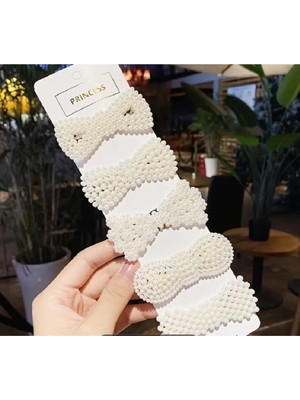 Uravas Store 5 Adet Incili Saç Tokası Saç Klipsi Çıtçıtlı Toka