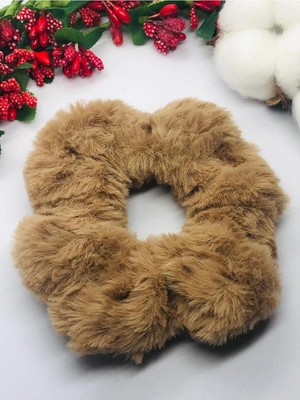 Uravas Store Kahverengi Peluş Lastik Toka Kahverengi Tek Ebat