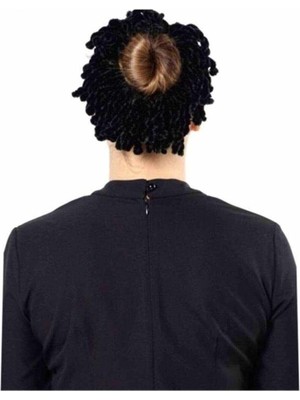 Uravas Store Hb Tasarım Topuz Tokası - Kadife Topuz Tokası Büyük Boy 1 Adet - Siyah