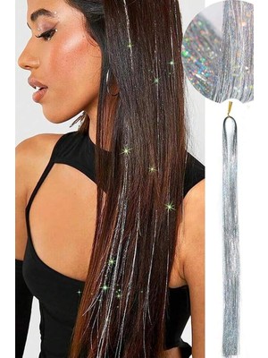 Uravas Store Kadın Gümüş Renk Tinsel Saç Simi