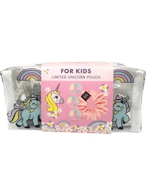 Uravas Store Invisibobble Kids Unicorn Pouch Çocuk Saç Tokası Seti, 3+1