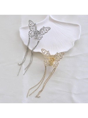 Uravas Store Taşlı Sallantı Kelebek Toka-Gold