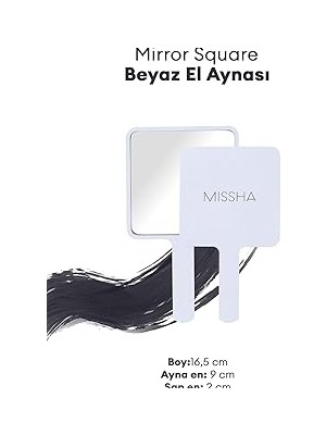 Uravas Store Mıssha Şık Tasarımlı Beyaz El Aynası Mirror Square (White)