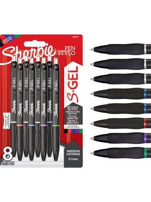 Uravas Store Sharpie Gel Jel Mürekkepli Kalem, 0.7 Mm, 8li Bls