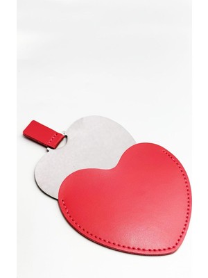 Uravas Store Tusah Kapli Çanta ve Cep Makyaj Aynası, 5 x 6 Cm, Kırmızı