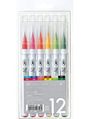 Uravas Store Kuretake Zig Clean Color Real Brush Fırça Uçlu Kalem 12'li