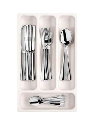 Uravas Store Tescoma Flexispace 899410 Mutfak Gereçleri Için Çekmece Düzenleyici, Plastik, Beyaz, 37 x 22,2 x 4,5 cm