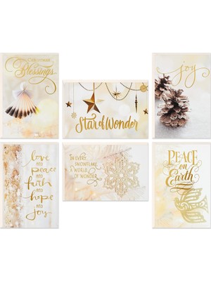 Uravas Store Hallmark Kutulu Dini Noel Kartları Çeşitleri, Noel Kutsamaları (6 Tasarım, Zarflı 24 Kart)