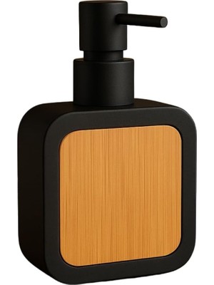 Uravas Store Mat Antrasit Sabunluk | Ahşap Desenli Lüks, Ergonomik Tasarım, Ahşap Dispenser (Siyah)
