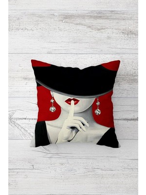 Uravas Store Pelangi Marilyn Monroe Çift Tarafı Baskılı Gizli Fermuarlı Yastık Kılıfı Kırlent Koltuk Yastık Kılıfı, Bordo- Siyah 45 x 45, 24691152245451