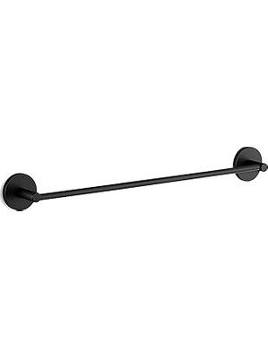 Uravas Store Siyah Metal Uzun Havluluk 40 cm Duvara Monte Vidalı Lüks Banyo Havlu Askılığı Modern Mat Tasarım
