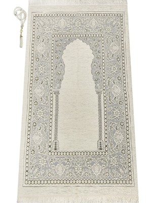 Uravas Store Ihvan Online Mihraplı Şönil Lüks Seccade - Gri Renk