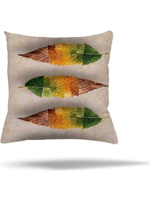 Uravas Store Pelangi Geometrik Batik Desen Gizli Fermuarlı Yastık Kılıfı Kırlent Kılıfı Koltuk Yastık Kılıfı, Bej 45 x 45