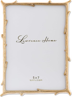 Uravas Store Lawrence Frames 5 x 7 Altın Metal Resim Çerçevesi Doğal Branch Tasarım Resim Çerçevesi