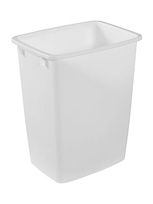 Uravas Store Rubbermaid Küçük Mutfak Banyo Çöp Kovası, Lavabo Altı Çöp Sepeti, Plastik, Beyaz, 9 Galon