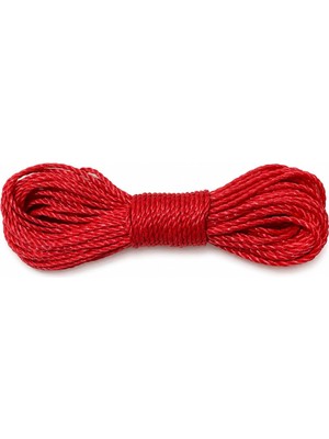 Uravas Store 10 Metre Kırmızı Naylon Ip 3 Mm, Çok Amaçlı Dayanıklı Çamaşır Ipi, Kamp Bahçe Balkon Hamak ve Taşıma Sabitleme Ipi, Dayanıklı Çamaşır Ipi Kalın, Asma Ipi Güçlü Halat Ip, Sağlam Ip, Kaliteli