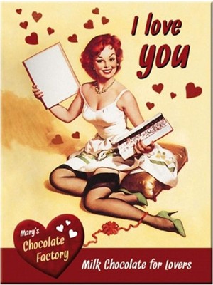Uravas Store Nostalgic Art I Love You Chocolate Magnet