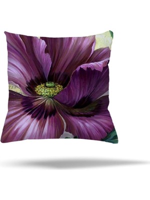 Uravas Store Pelangi Çiçek Yaprak Bisiklet Desen Gizli Fermuarlı Yastık Kılıfı Kırlent Kılıfı Koltuk Yastık Kılıfı, Mor 45 x 45