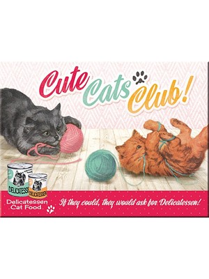 Uravas Store Nostalgic Art Cute Cats Club Magnet