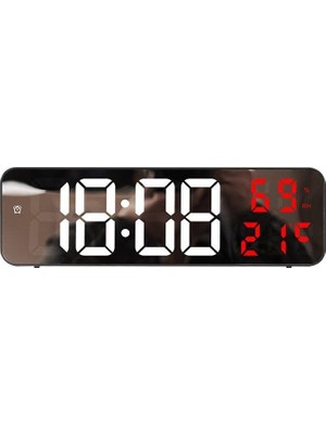 Uravas Store Valkyrie Nem Ölçer Dereceli LED Duvar ve Masa Alarm Saati Kırmızı