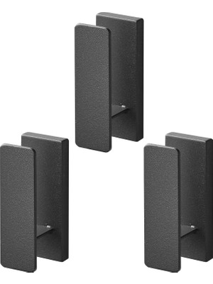 Uravas Store Yamazaki 1689 Tower Duvar Askısı (3'lü Set), Siyah, Çelik/abs Reçine, Minimalist, 3 x 2,4 x 6,5 cm