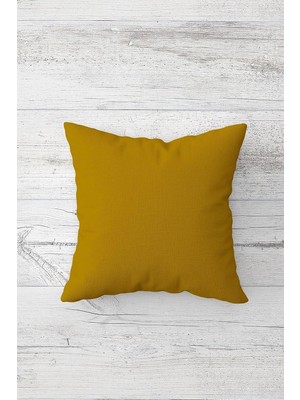 Uravas Store Pelangi Düz Renk Hardal Sarısı Çift Tarafı Baskılı Gizli Fermuar Yastık Kılıfı Kırlent Koltuk Yastık Kılıfı, Turuncu 45 x 45