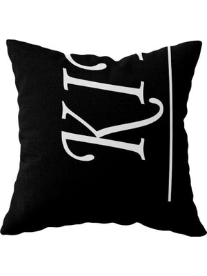 Uravas Store Pelangi Siyah Sade Şık Kitchen Yazılı Çift Taraflı Gizli Fermuarlı Yastık Kılıfı Kırlent Koltuk Yastık Kılıf, Siyah 43 x 43