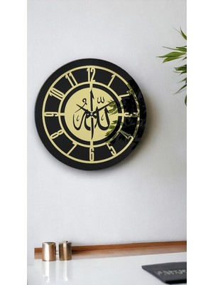 Uravas Store Emores 46 cm Gerçek Ayna Pleksi Rakam Dekoratif Duvar Saati
