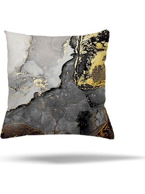 Uravas Store Pelangi Geometrik Patchwork Çiçek Etnik Gizli Fermuarlı Yastık Kılıfı Kırlent Kılıfı Koltuk Yastık Kılıfı, Gold-Gri 45 x 45