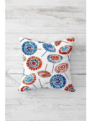 Uravas Store Pelangi Renkli Hindibalar Çift Tarafı Baskılı Gizli Fermuarlı Yastık Kılıfı Kırlent Koltuk Yastık Kılıfı, Beyaz-Mavi-Kırmızı 45 x 45