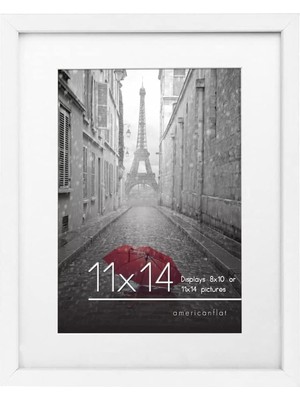 Uravas Store (11X14, 1 Pack, White) - 28CM x 36CM White Wood Picture Frame With Glass Front; Made To Display Pictures 20CM x 25CM With Mat Or 28CM x 36CM Without Mat; Hanging Hardware Included