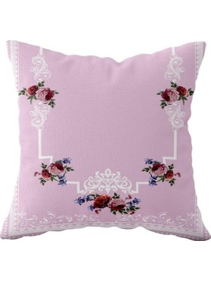 Uravas Store Pelangi Siyah Gold Yaprak Çift Taraflı Gizli Fermuarlı Yastık Kılıfı Kırlent Koltuk Yastık Kılıfı, Pembe 43 x 43