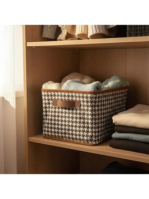Uravas Store Deconox Çelik Destekli Dolap ve Raf Içi Düzenleyici - 45X25X20 cm Katlanabilir Acı Kahve Kıyafet ve Eşya Organizeri (1 Adet)