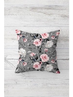 Uravas Store Pelangi Gül Buketi Çiçekli Çift Tarafı Baskılı Gizli Fermuarlı Yastık Kılıfı Kırlent Koltuk Yastık Kılıfı, Karışık Renkli 45 x 45, 2469202445451