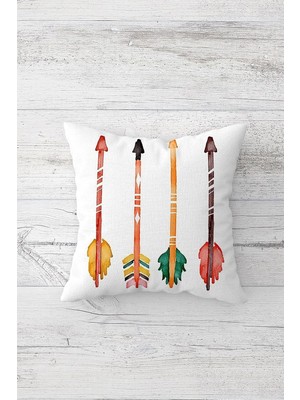 Uravas Store Pelangi Renkli Oklar Modern Çift Tarafı Baskılı Gizli Fermuarlı Yastık Kılıfı Kırlent Koltuk Yastık Kılıfı, Beyaz-Turuncu-Yeşil 45 x 45, 24691252145451