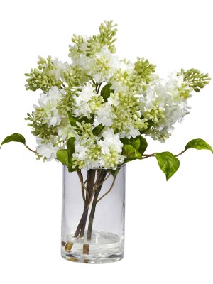 Uravas Store Nearly Natural 4805 Lila Ipek Çiçek Aranjmanı, Beyaz