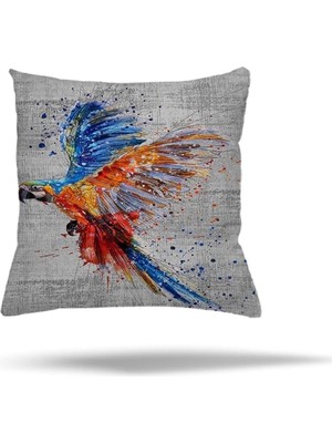 Uravas Store Pelangi Kuş Tüyü Yaprak Desen Etnik Gizli Fermuarlı Yastık Kılıfı Kırlent Kılıfı Koltuk Yastık Kılıf, Gri-Mavi 45 x 45