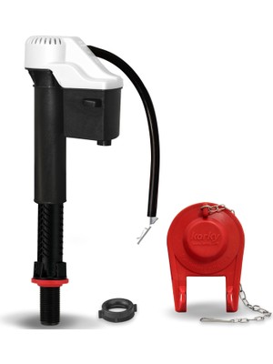 Uravas Store (Fill Valve & Flapper) - Korky 818BP Quietfıll Universal Toilet Fill Valve And Premium Flapper Easy To Instal And Quiet - Made In Usa, 5.1cm, Black
