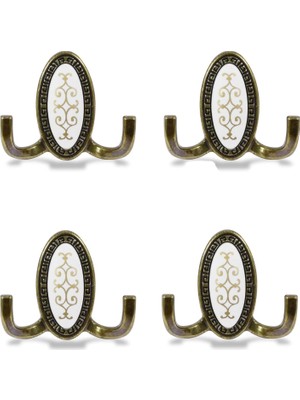 Uravas Store BADEM10 Nobel Seçil Vestiyer Duvar Askısı Dolap Elbise Askılığı Antik Askı (4 Adet)