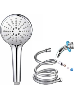 Uravas Store Nerolıa 5 Fonksiyonlu El Duşu Başlığı + 150CM Ekstra Uzun Duş Hortumu Spirali / 2'li Lüks Duş Seti Takımı