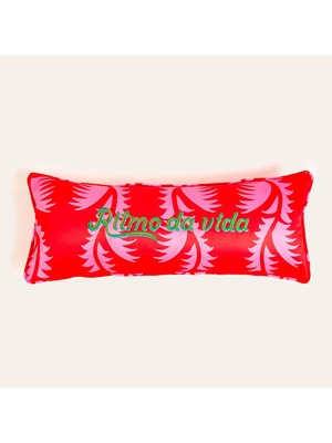 Uravas Store Prusa Pembe - Kırmızı Pes Dolgulu Kırlent 20X55 cm