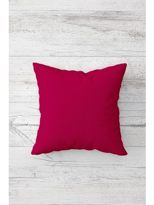 Uravas Store Pelangi Düz Renk Fuşya Çift Tarafı Baskılı Gizli Fermuarlı Yastık Kılıfı Kırlent Koltuk Yastık Kılıfı, Fuşya 45 x 45