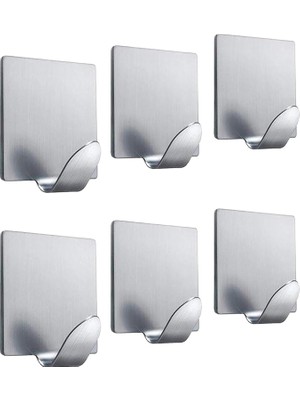 Uravas Store Promosyonca Metal Askı, Yapışkanlı, Gümüş Renk, 2x2 cm